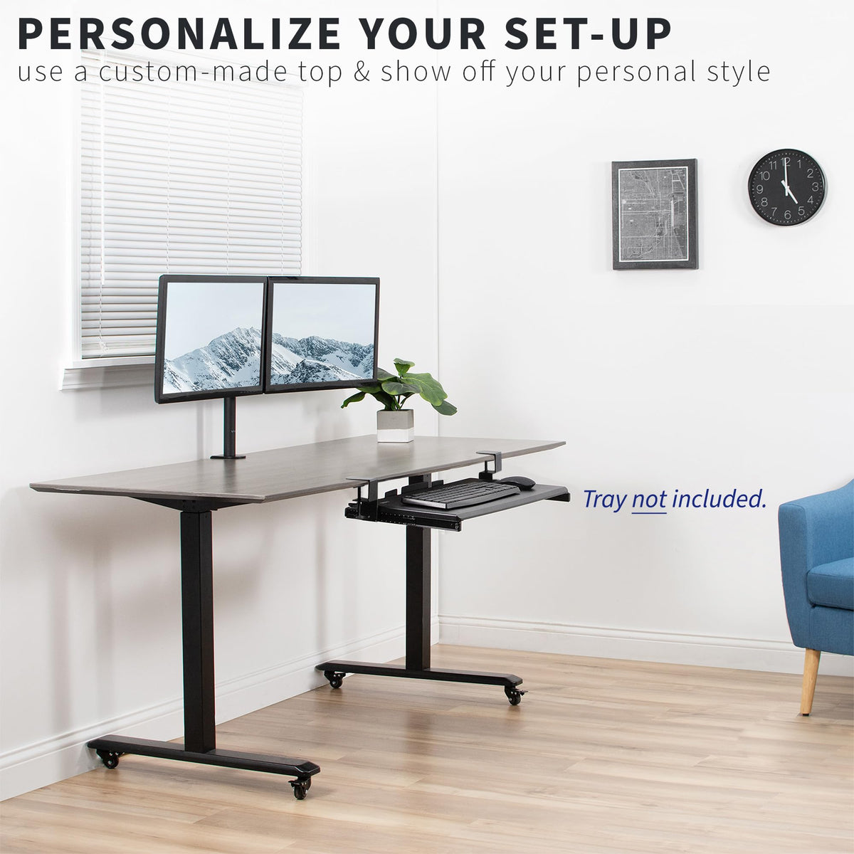 VIVO Clamp and 12 inch Rail Set for DIY Custom Wooden Keyboard Trays Tray Not Included - image 4