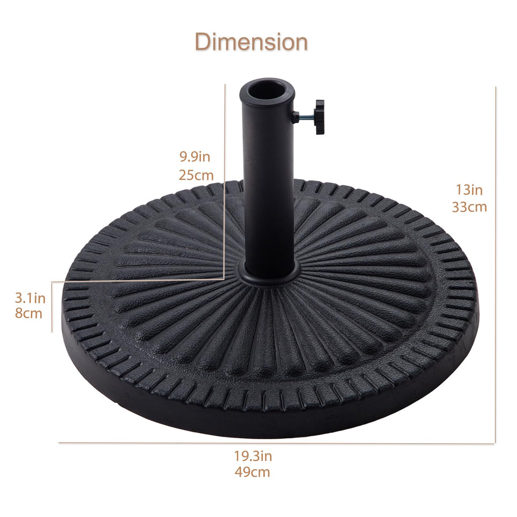 C-Hopetree 14kg Heavy Duty Patio Umbrella Base - Round Resin Stand