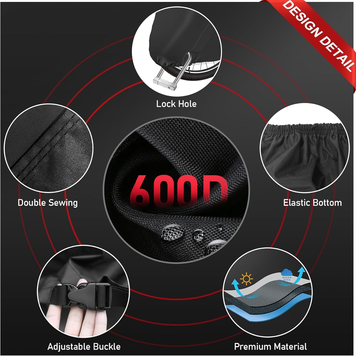 Zettum 3-Bike Cover | 600D Heavy Duty Waterproof Outdoor Bicycle Cover