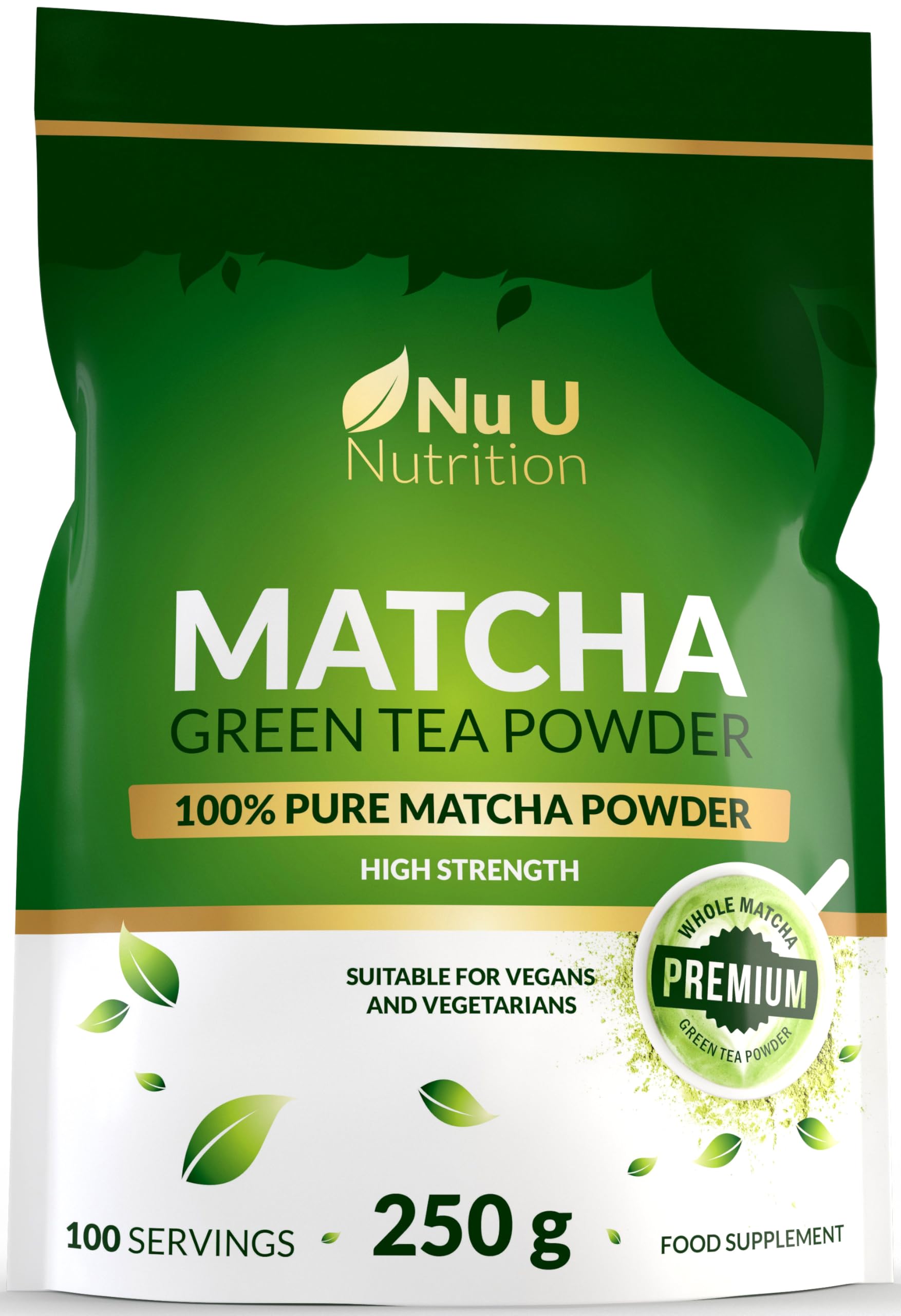 Nu U Nutrition Matcha Green Tea Powder – 250g Premium Culinary Grade
