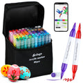 Jolof Store 80 Color Dual Tip Acrylic Paint Pens with App for Rock Painting