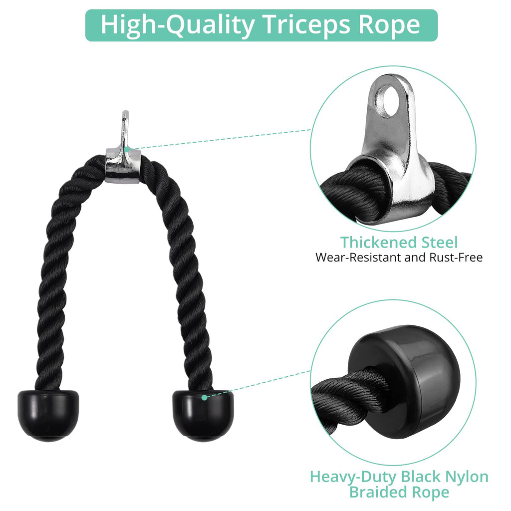 VINTEAM Cable Pulley System – DIY Home Gym LAT Pull Down with Tricep Rope