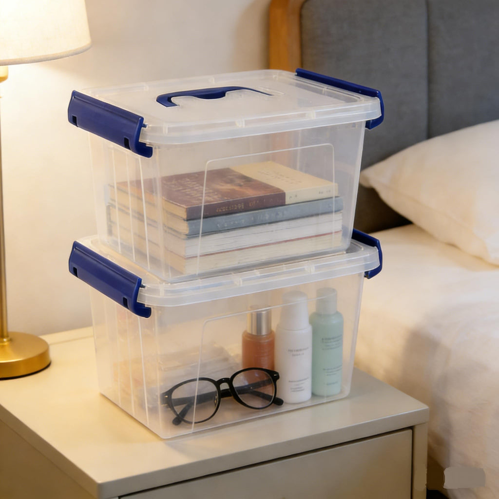 Parlynies 3L Plastic Storage Container Bin with Latching Lid, Small Storage Bin Tote Stackable and Nestable Organizing Box, Pack of 6 - image 4