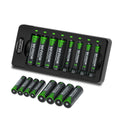 BEVIGOR AA & AAA Rechargeable Batteries with 8-Slot Fast Charger Set
