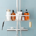 HouseUp Shower Caddy – Rustproof Storage Rack for 18-27mm Circular Rails