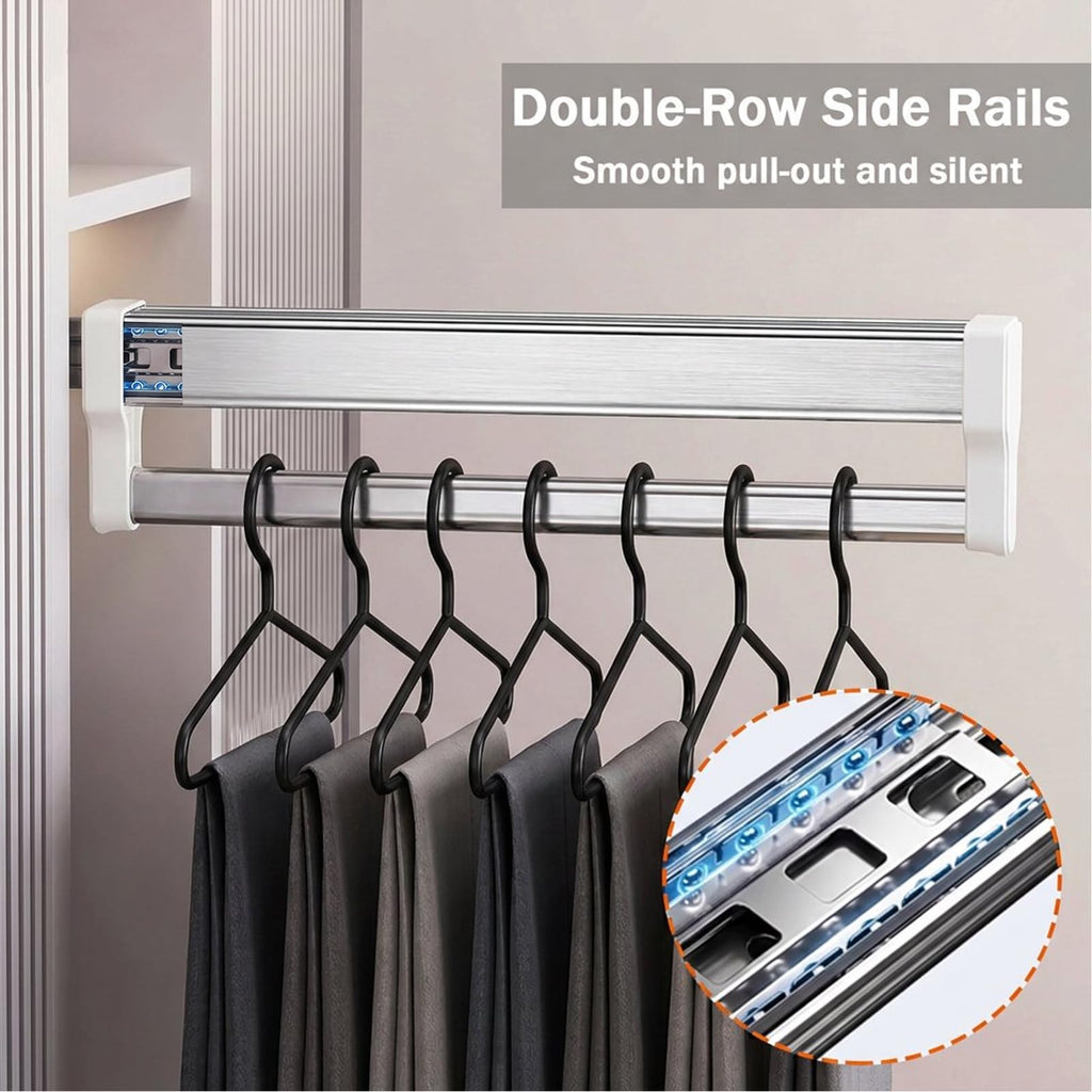 MAFAGE Pull Out Clothes Rail, Adjustable Wardrobe Rail Hanger Rack 497mm - image 3