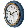 OCEST 16 Inch Outdoor Garden Clock | Waterproof Retro Wall Clock with Blue Frame
