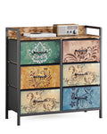 Mondeer 6-Drawer Fabric Dresser | Vintage Floral Storage Cabinet