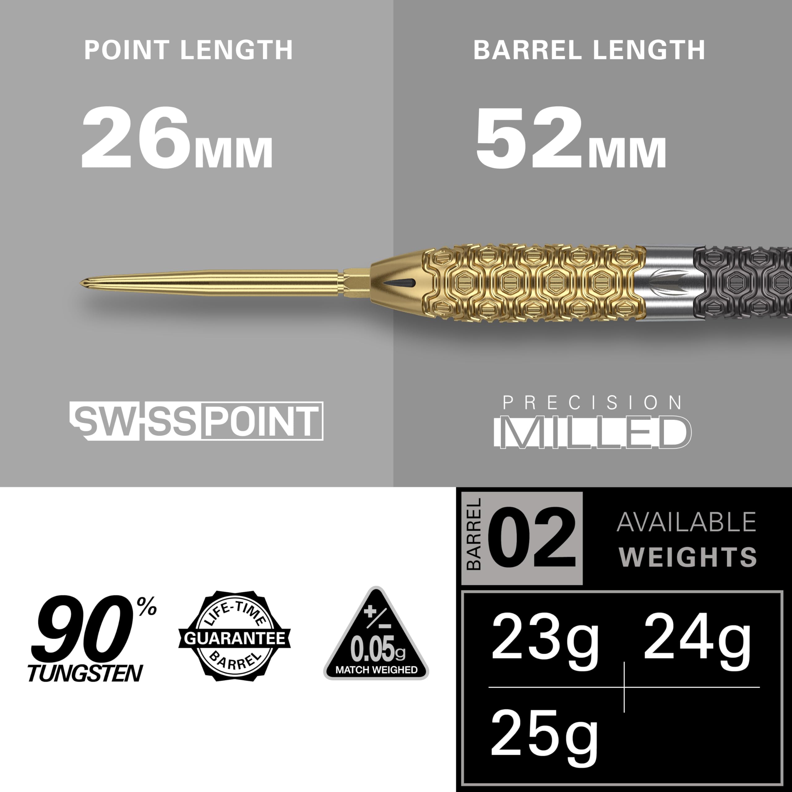 Target Darts Cult Envy 02 | 90% Tungsten 25g Swiss Point Steel Tip Set