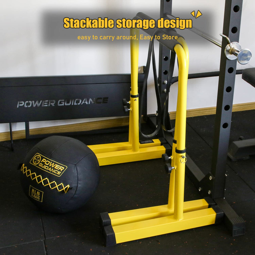 POWER GUIDANCE Adjustable Dip Bar Station | Heavy Duty Steel Pull Up Bar