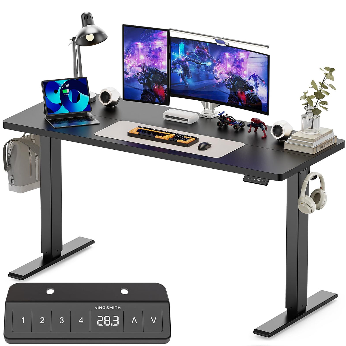 WALKINGDESK Electric Standing Desk, 140 x 60 cm, Black - image 1