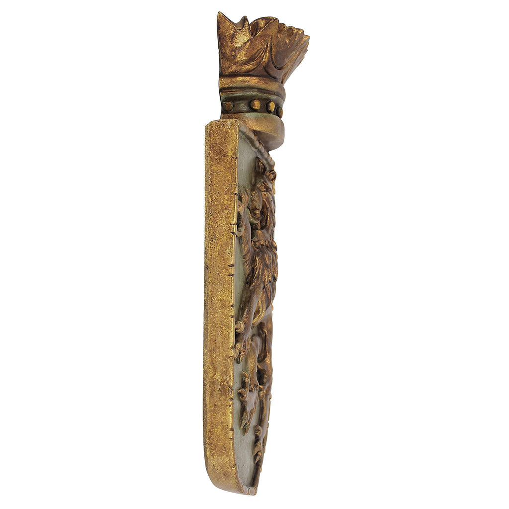 Design Toscano Medieval Rampant Lion Shield Wall Sculpture - 37cm
