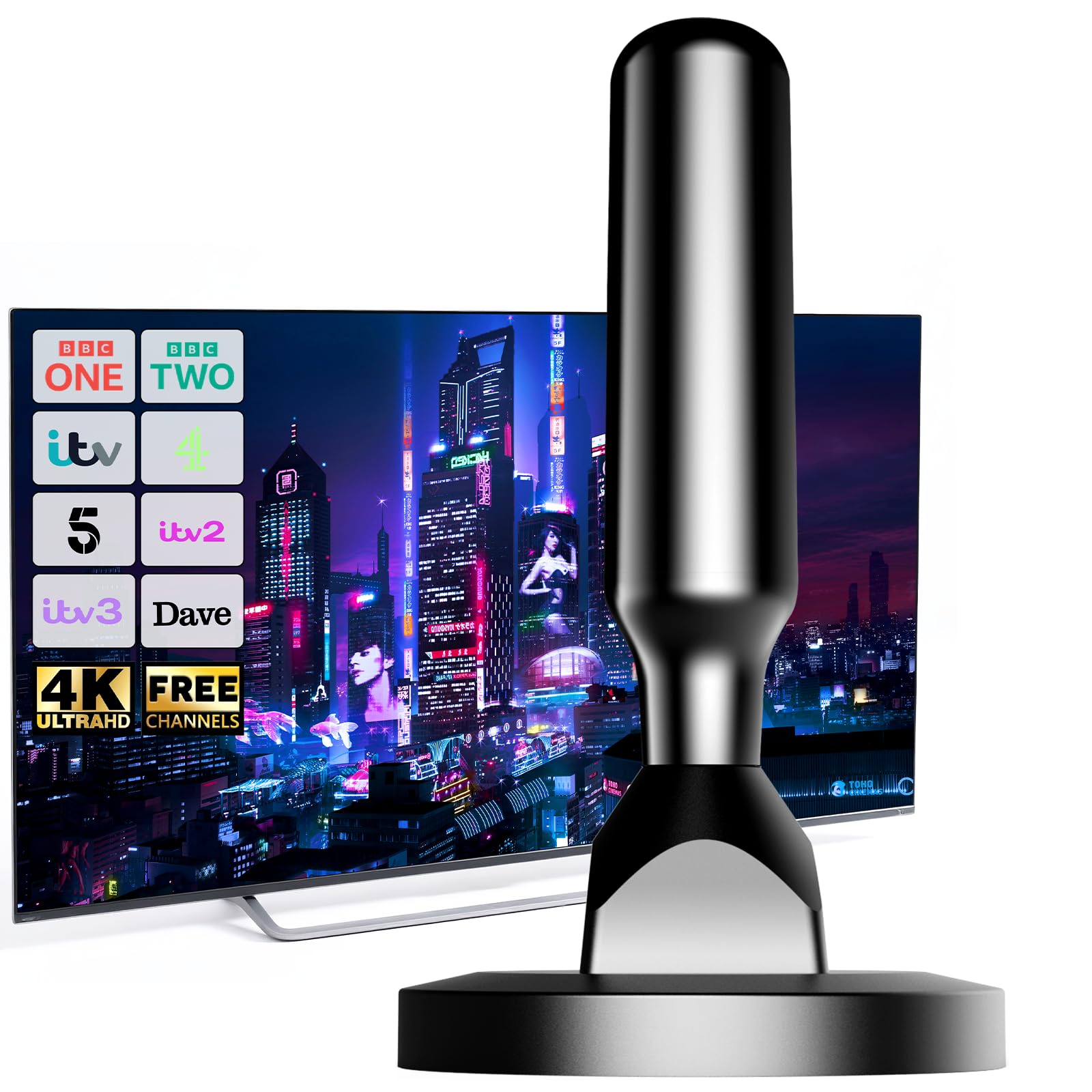 Digital HD Freeview TV Aerial – 4K 1080p Magnetic Antenna