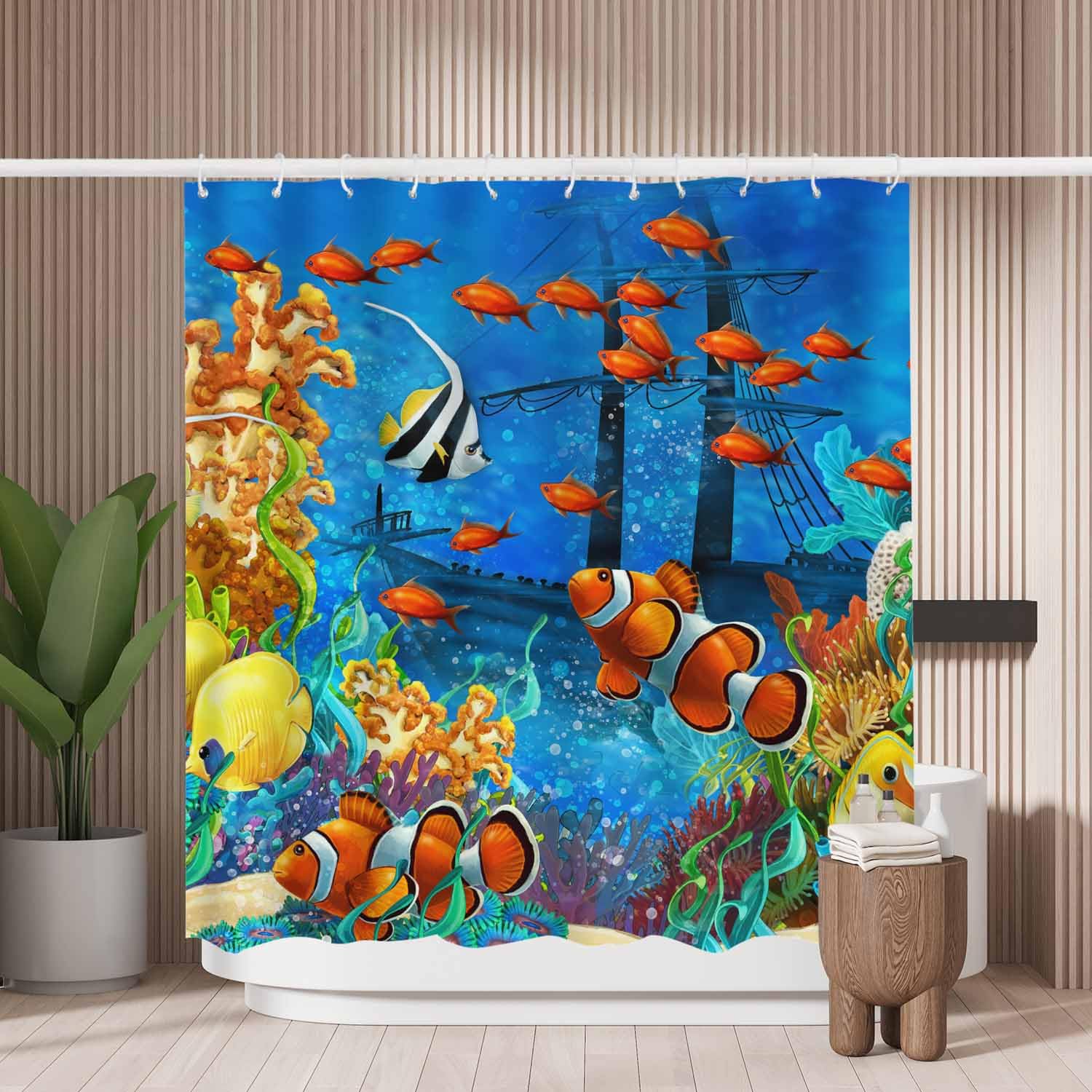 Tropical Coral Reef Shower Curtain – Mold Resistant Polyester