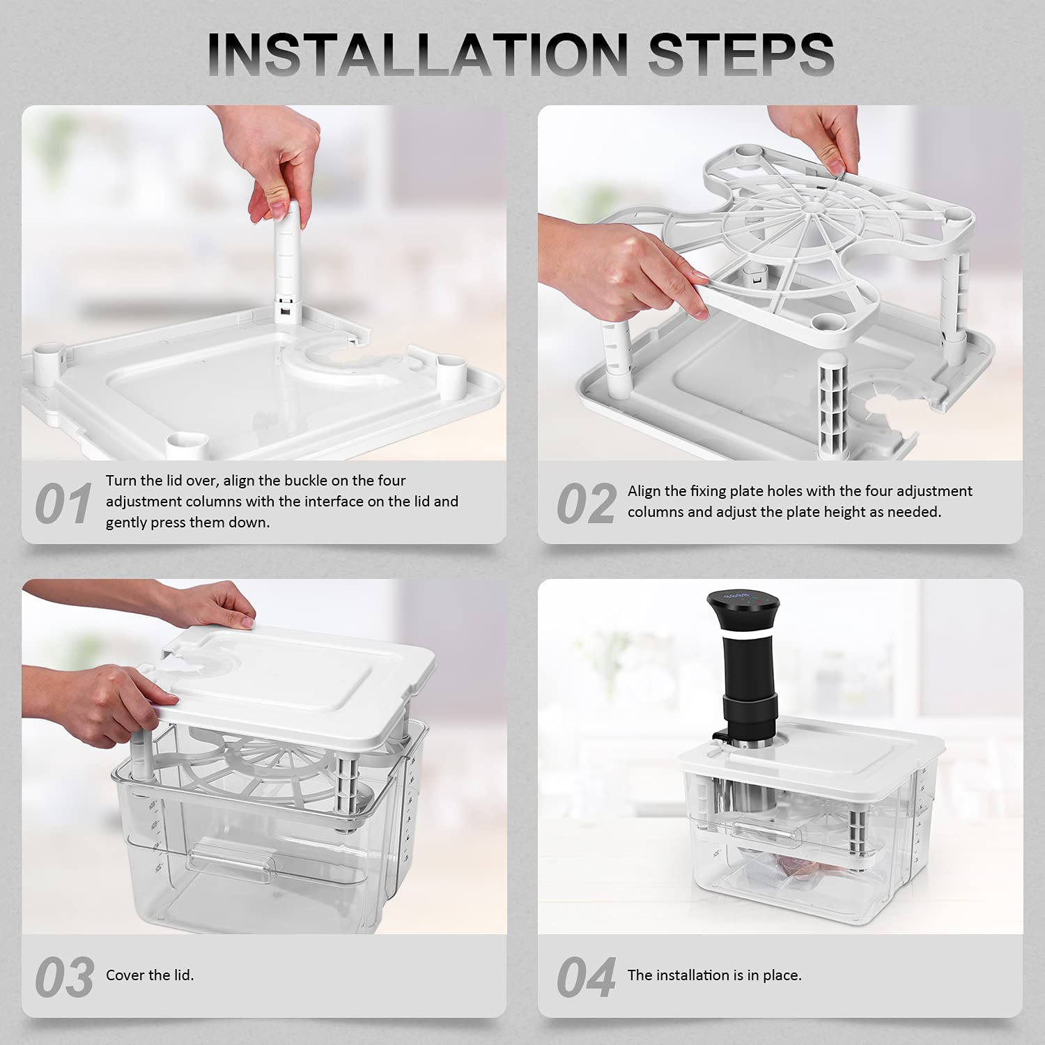 Jolof Store 7-in-1 Sous Vide Container 12L with Lid and Rack