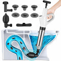Jolof Store High Pressure Toilet Plunger with 5 Heads and Visual Barometer