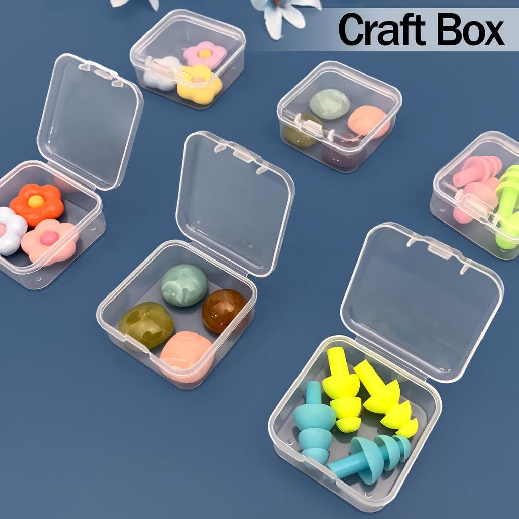 Qualsen 12 Pieces Small Clear Plastic Storage Boxes with Lids, Rectangular Craft Storage Box for Collecting Beads, Earrings, Jewelry, Seeds, Coins - image 5