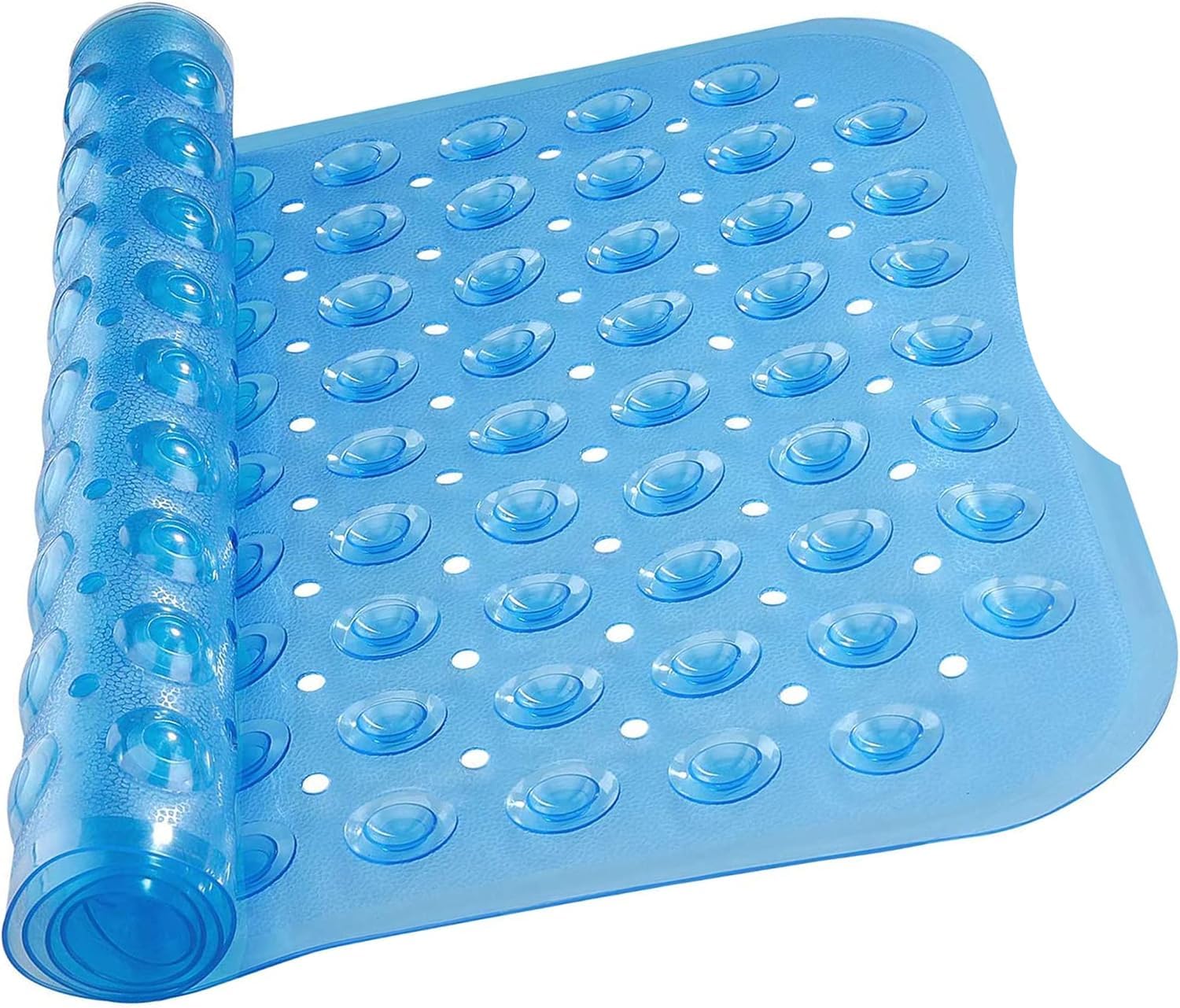 Ameha Non-Slip Shower Bath Mat – Blue 70x38cm Anti-Mould Rubber Mat