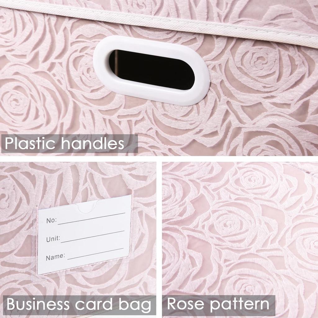 Prandom Storage Boxes with Lids Large.Rose Pattern Fabric Decorative Storage Box, Really Useful Box,Clothing Storage,Cubes - image 5
