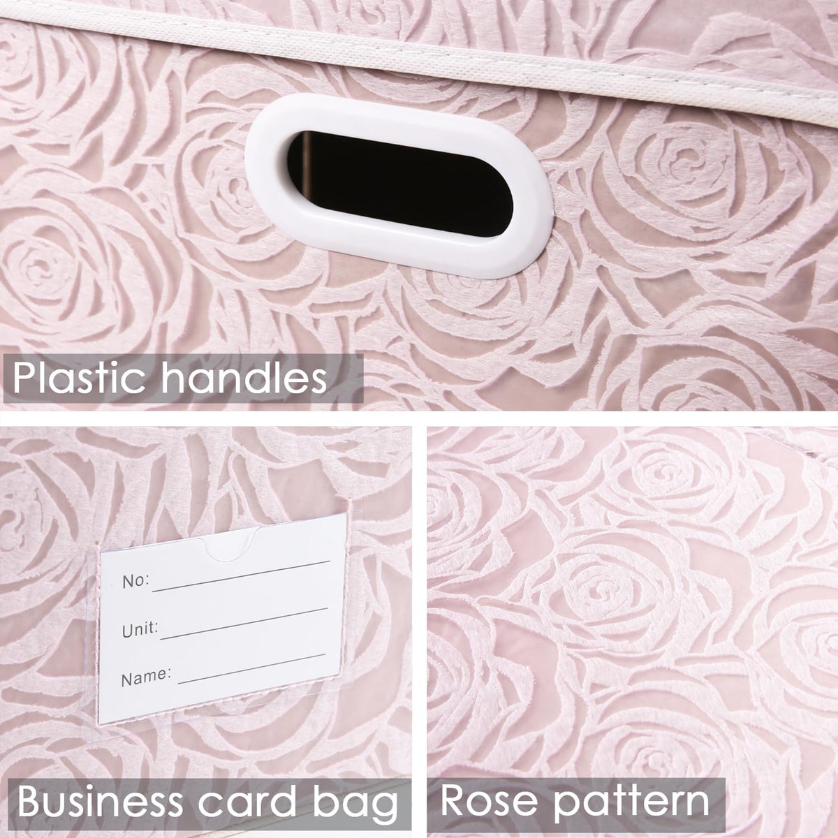 Prandom Storage Boxes with Lids Large.Rose Pattern Fabric Decorative Storage Box, Really Useful Box,Clothing Storage,Cubes - image 5