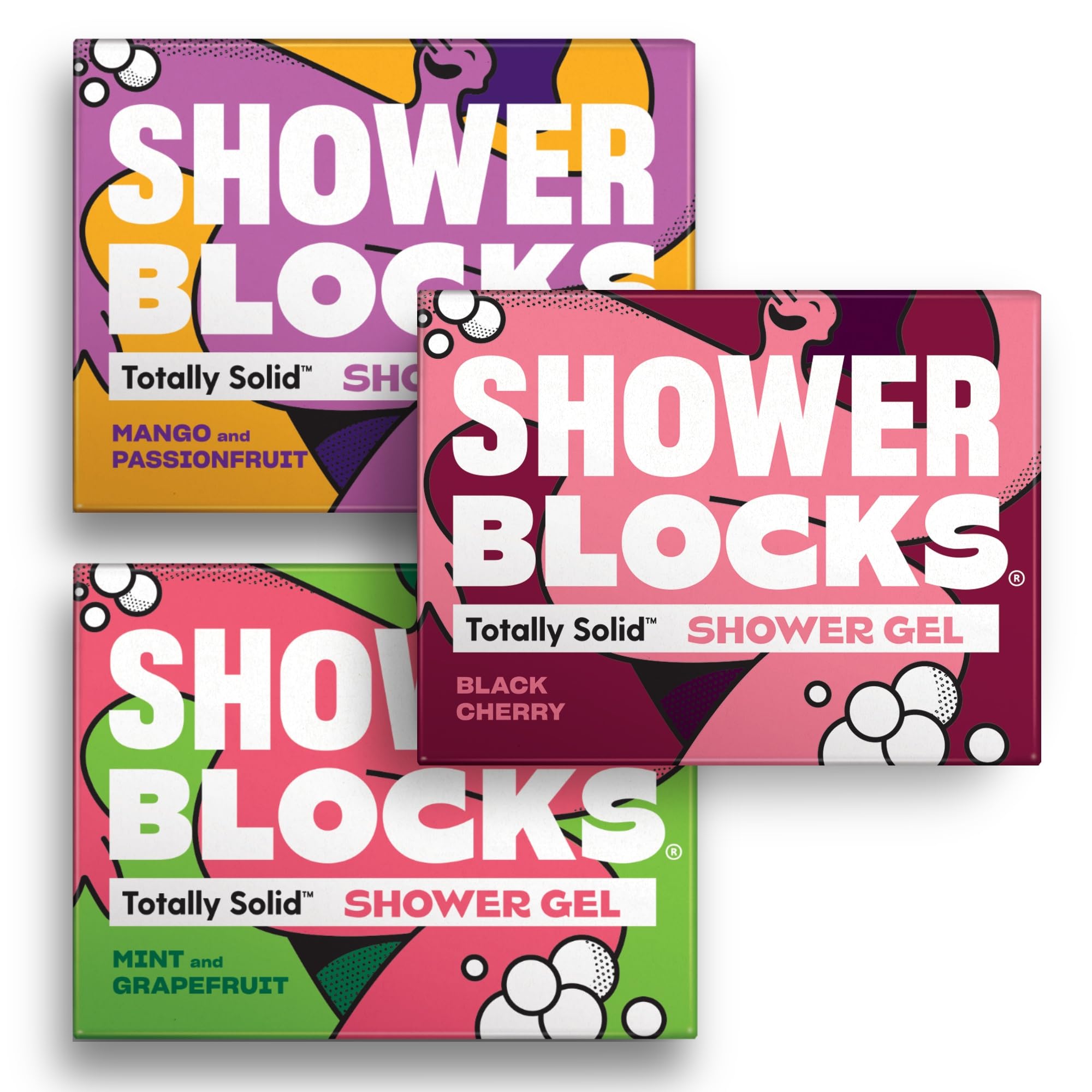 Shower Blocks Mixed 3 Pack | Vegan Plastic-Free Solid Shower Gel