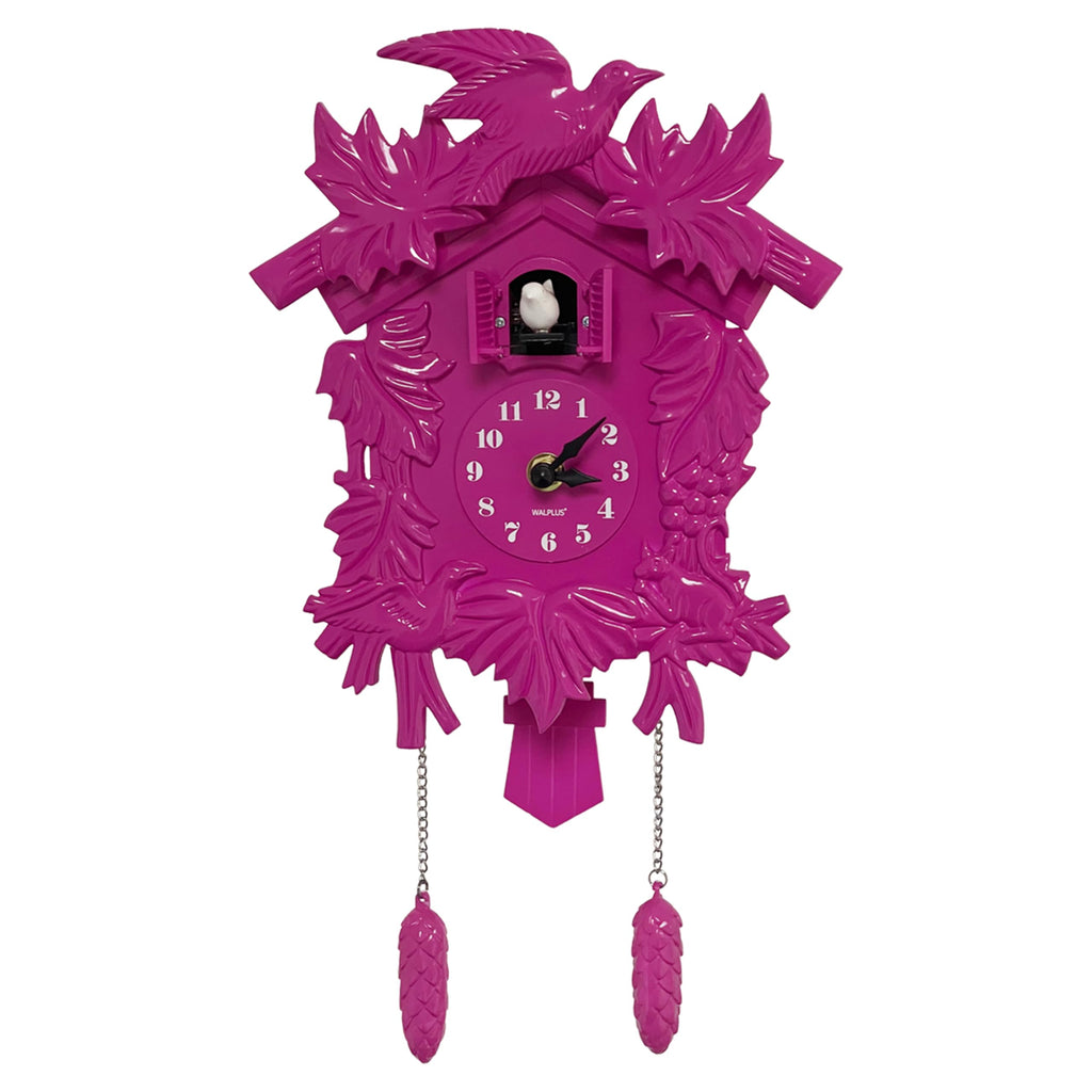 WALPLUS Pink Vintage Cuckoo Clock | Antique Style Pendulum Wall Decor