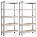 SONGMICS 5-Tier Steel Shelving Unit, Set of 2 Heavy Duty Garage Racks