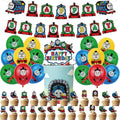 Jolof Store Thomas Train Birthday Party Supplies - Banner, Balloons & Toppers