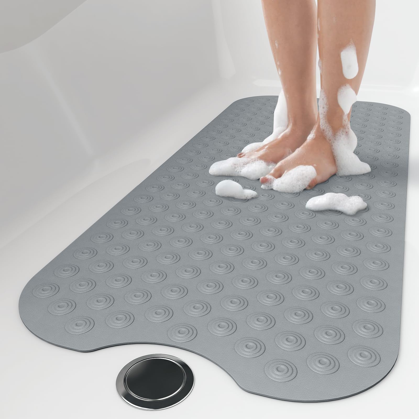 OTHWAY Extra Long Bathtub Mat | 40x100cm Soft Rubber Non-Slip Bathmat
