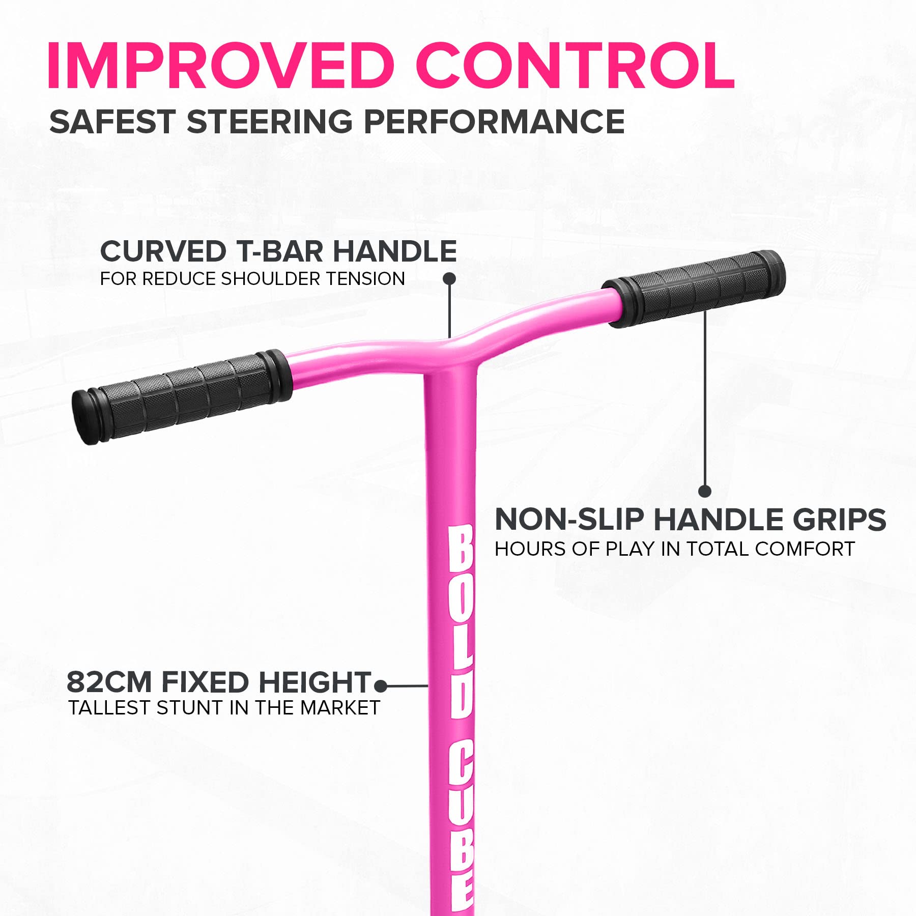 BOLDCUBE Stunt Scooter for Kids 8-12 | Lightweight Freestyle Pro – Pink