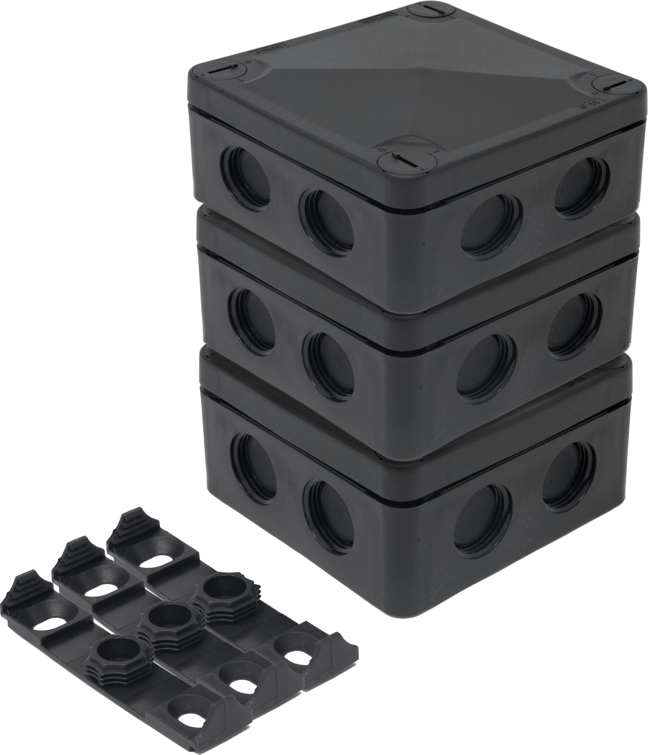 Jolof Store IP66 Waterproof Outdoor Junction Box, 86x86x50mm (3 Pack)
