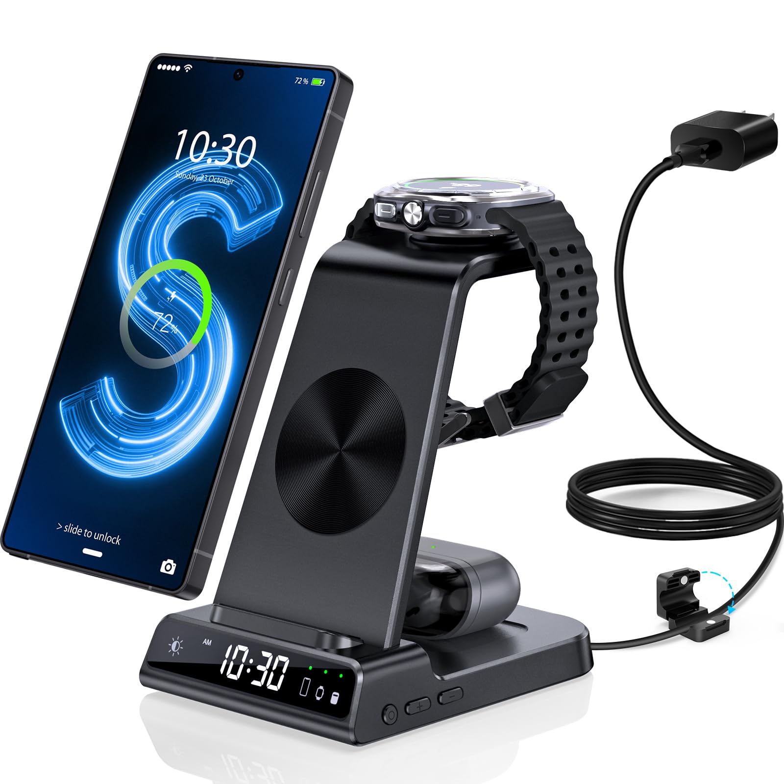 Jolof Store 3-in-1 Wireless Charging Station for Samsung Galaxy S25 Ultra