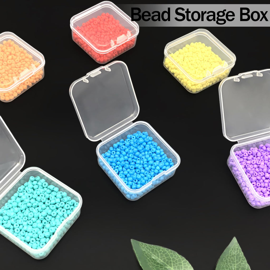 Qualsen 12 Pieces Small Clear Plastic Storage Boxes with Lids, Rectangular Craft Storage Box for Collecting Beads, Earrings, Jewelry, Seeds, Coins - image 3