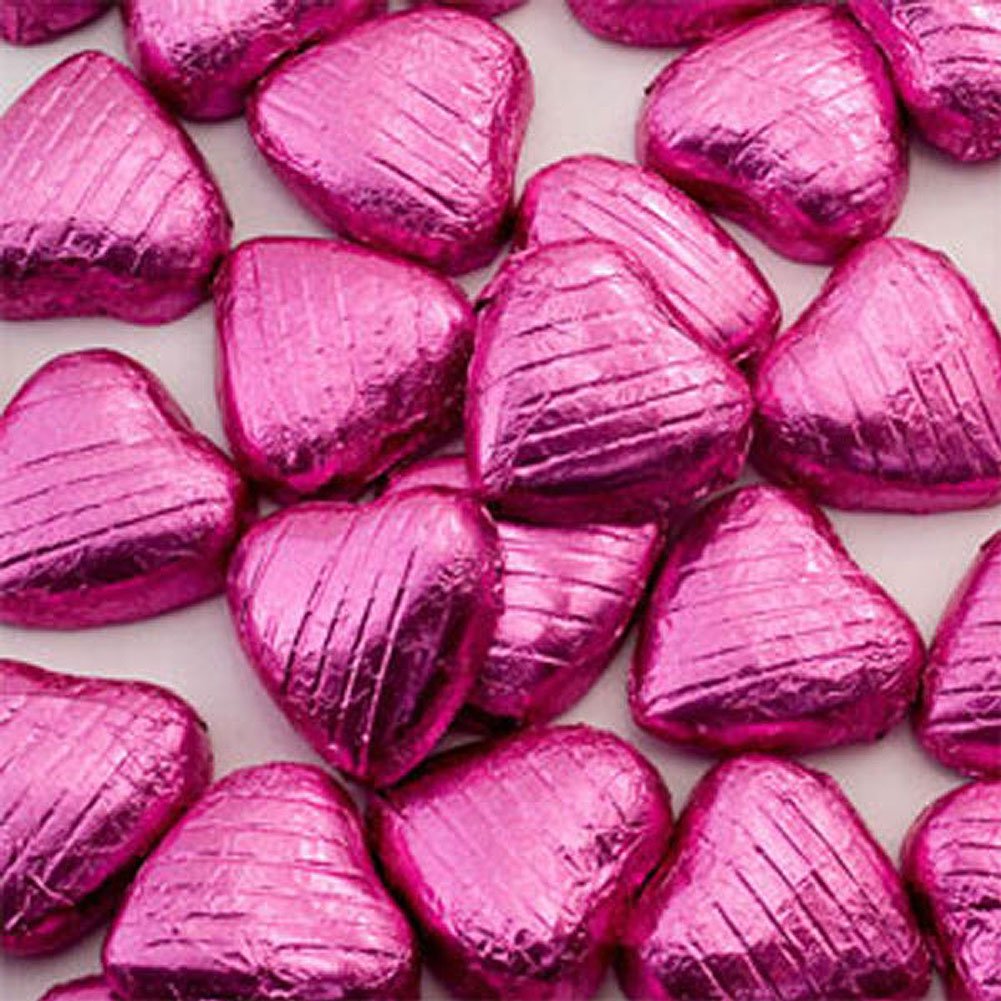 Italian Options Pink Foiled Chocolate Hearts – 100 Piece Wedding Favors