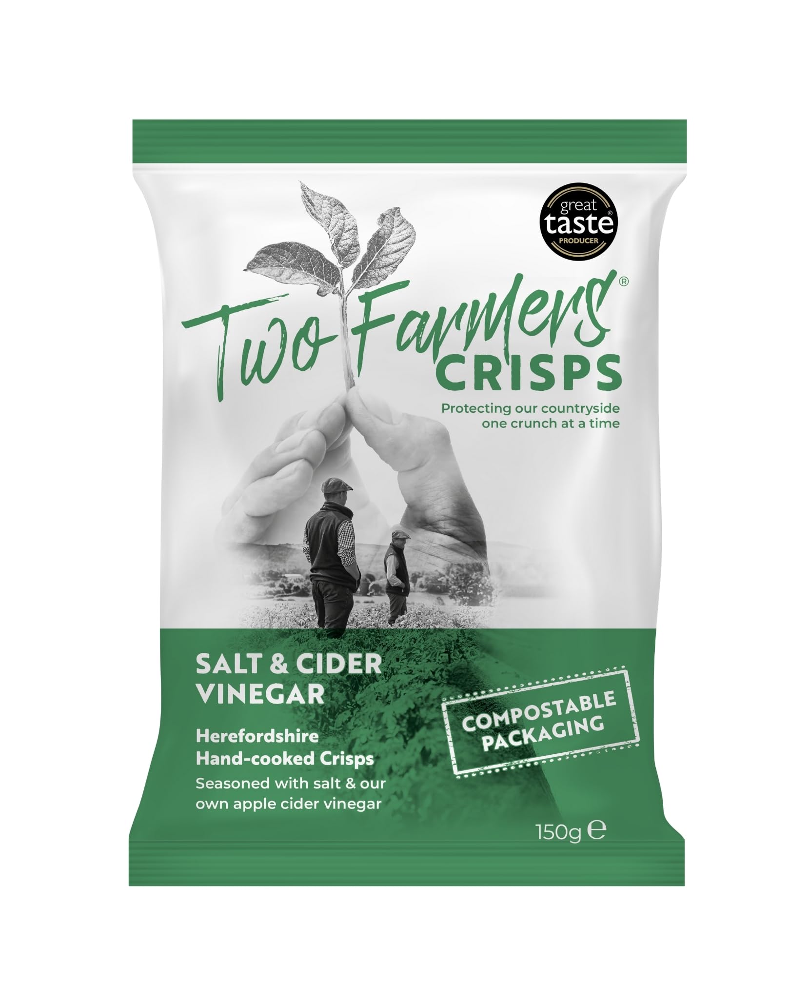 Two Farmers Salt & Cider Vinegar Hand Cooked Crisps - 12 x 150g