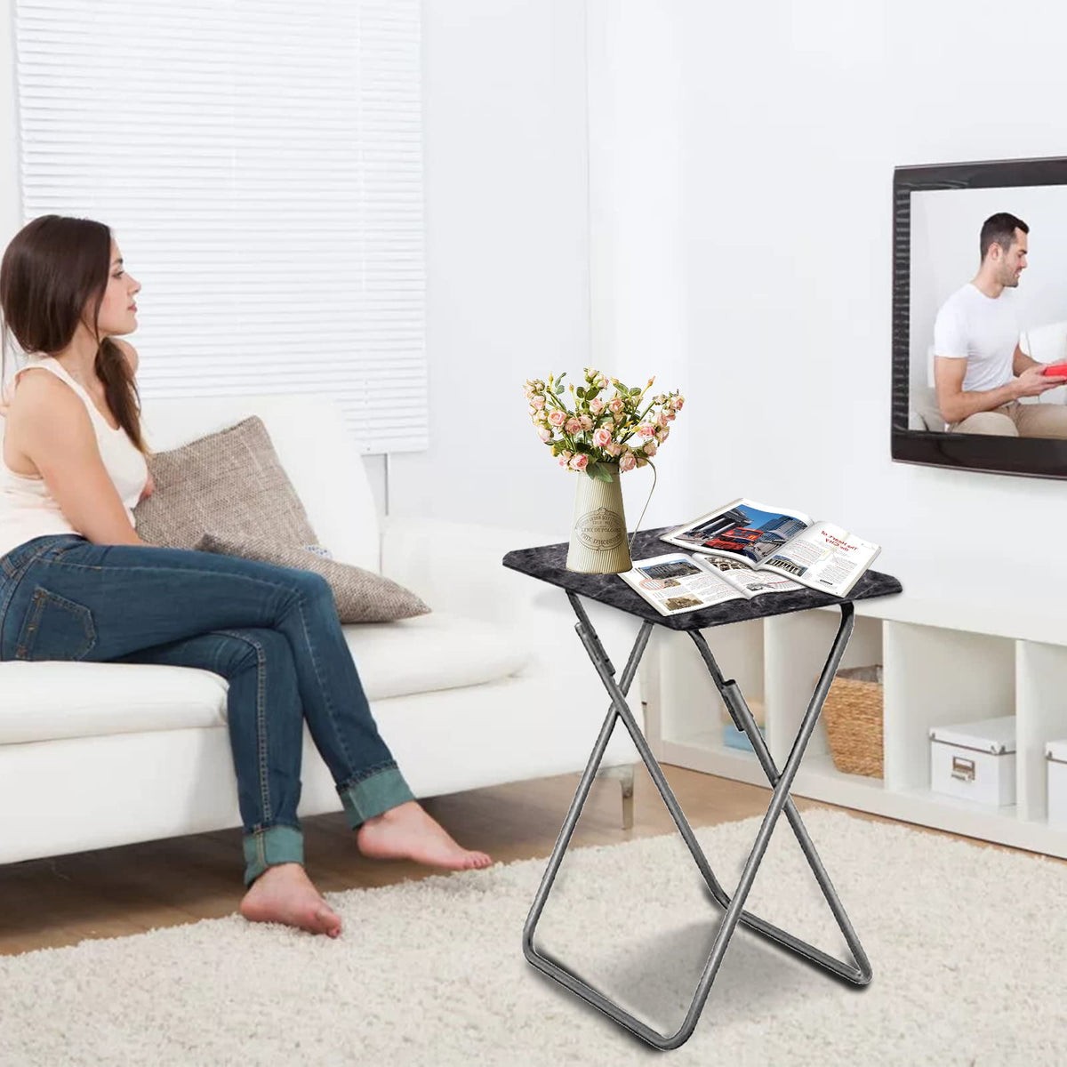 Small Folding Table, Foldable Table, TV Tray Table, Sofa Table, End Table - image 2
