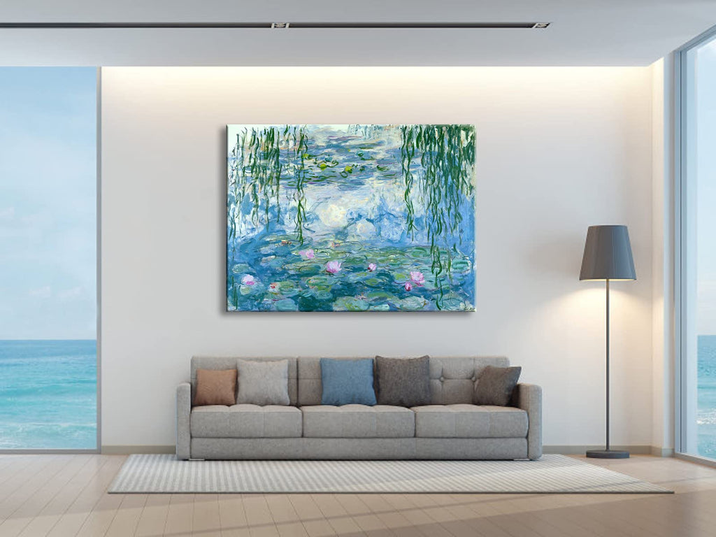 Monet Water Lilies Giclee Canvas Wall Art - 48x36 Inch