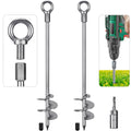 Insaga 76cm Heavy Duty Ground Anchor | Spiral Metal Screw-in Tent Pegs