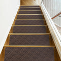 Triceratops Non-Slip Stair Treads - 14-Pack Washable Wool Blend Runners