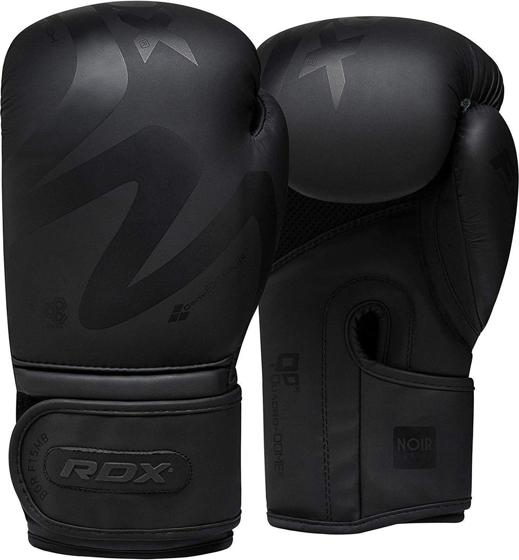 RDX Noir Series Boxing Gloves – Maya Hide Leather Sparring & MMA