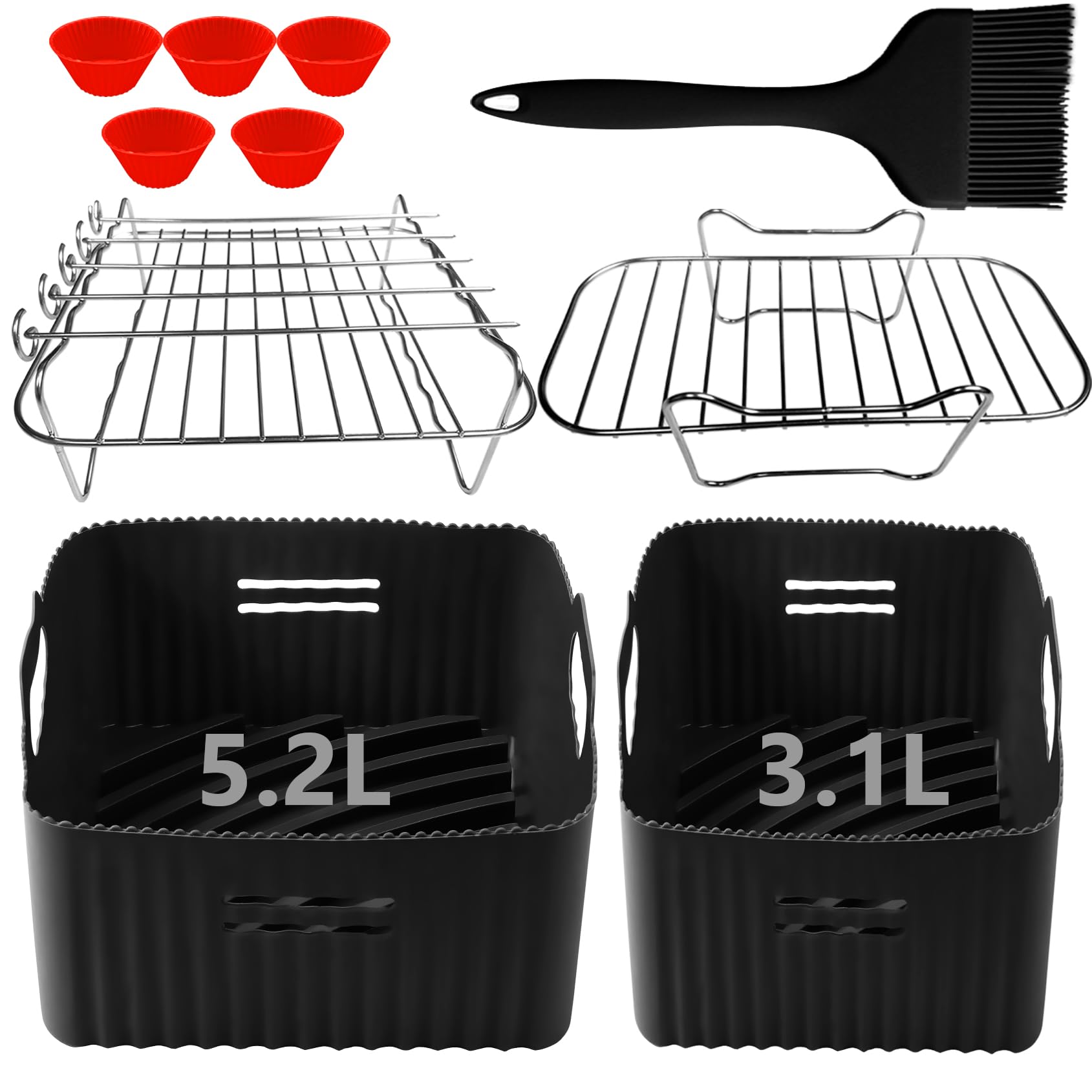 Jolof Store Dual Air Fryer Silicone Liners for Tefal & Tower – 2 Pack