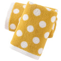 Sense Gnosis Polka Dot Cotton Hand Towels - Yellow Bathroom Set of 2
