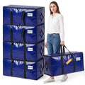 RICHER HOUSE 90L Heavy Duty Moving Boxes, Clothes Storage Bags, 4 Pack,Blue - image 1