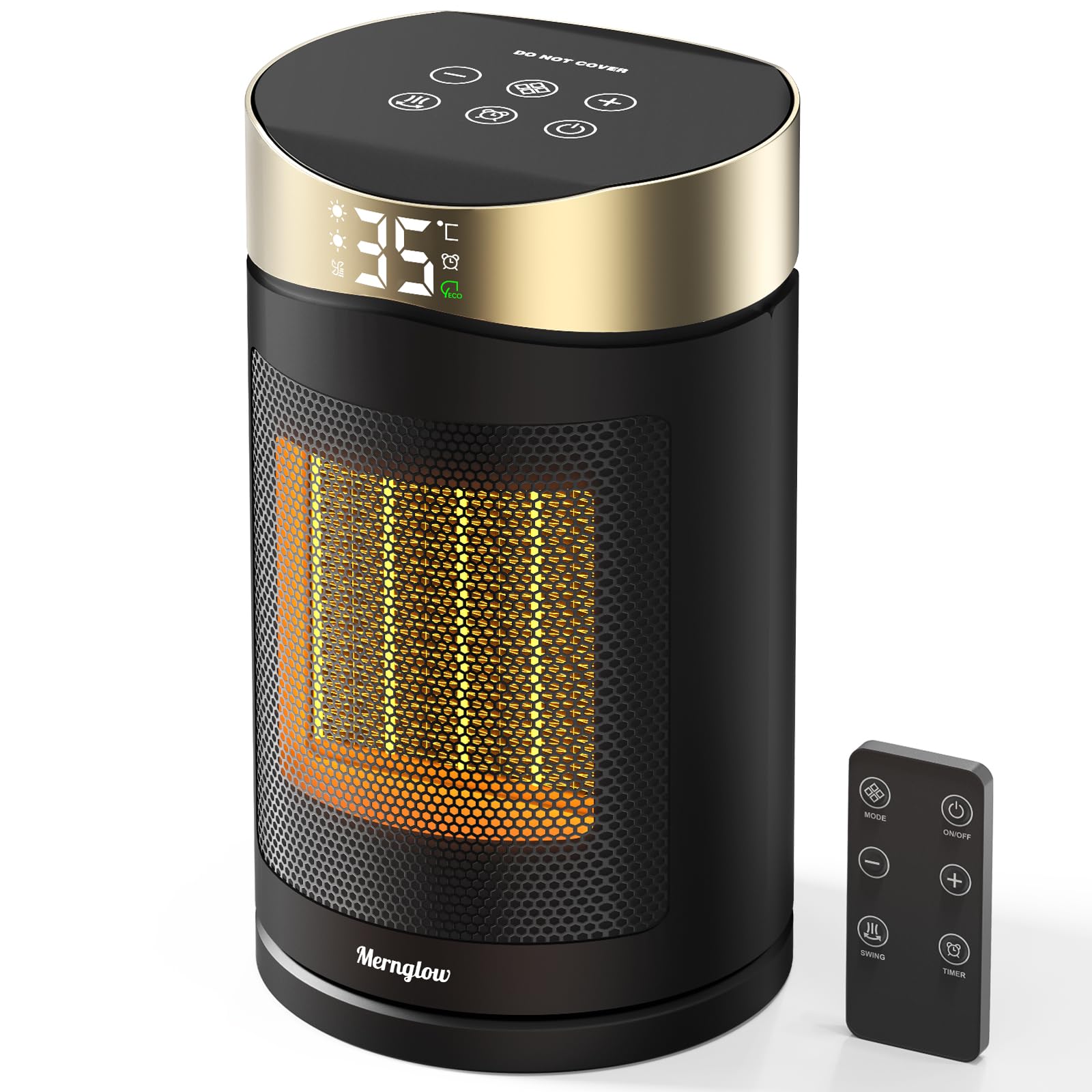 1500W Portable PTC Ceramic Space Heater with 70° Oscillation