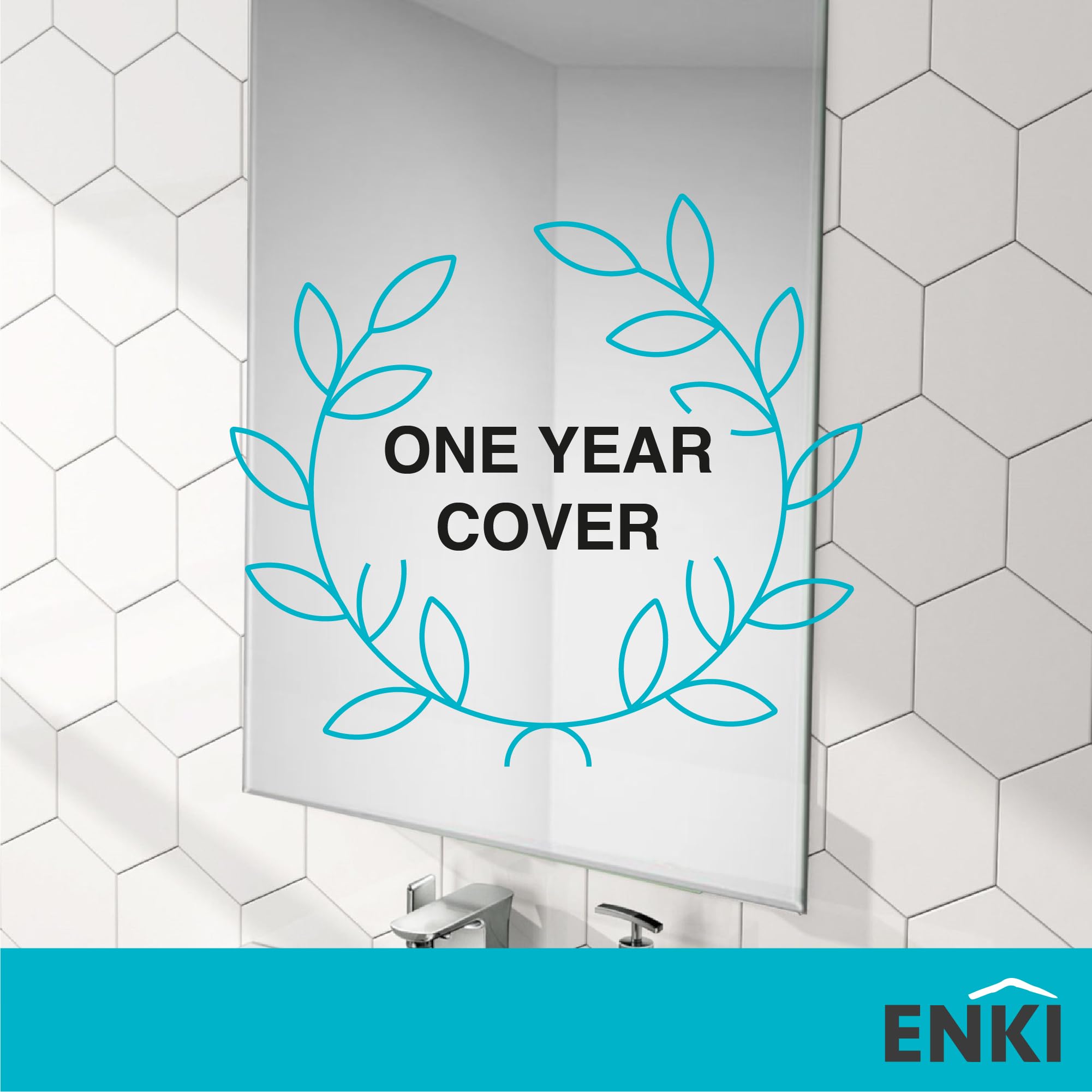 ENKI Horizon Frameless Bevel Glass Wall Mirror | 40cm x 60cm