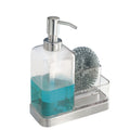 iDesign Forma 2-Piece Bathroom Soap Dispenser and Sponge Caddy – Clear