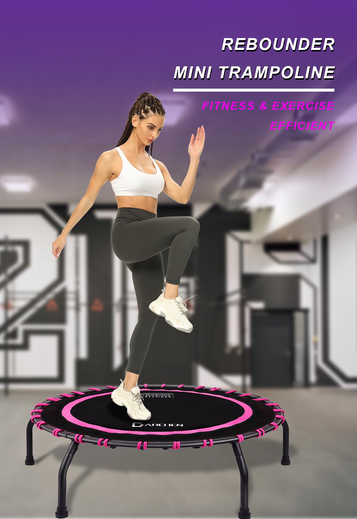 DARCHEN Mini Rebounder Trampoline – 150KG Bungee Fitness Workout, 100cm