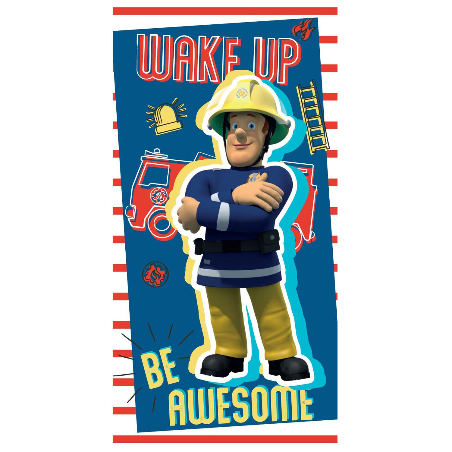 Fireman Sam Kids Beach Towel | 100% Cotton Bath Towel | 70 x 140 cm