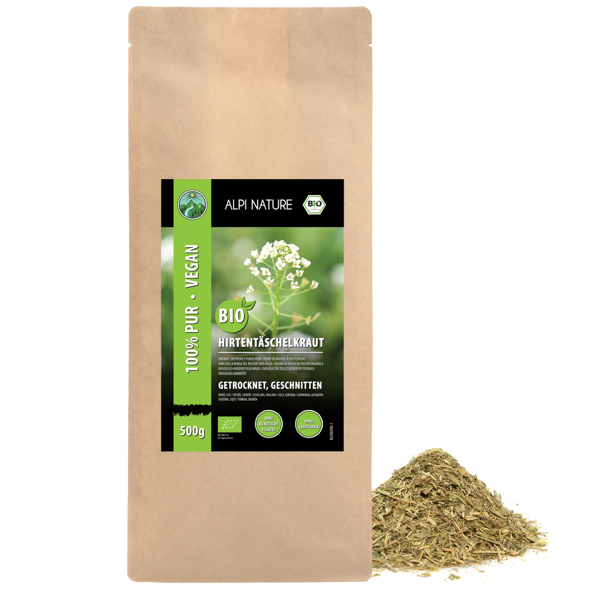 Alpi Nature Organic Shepherd's Purse Tea – 500g Loose Leaf Herb