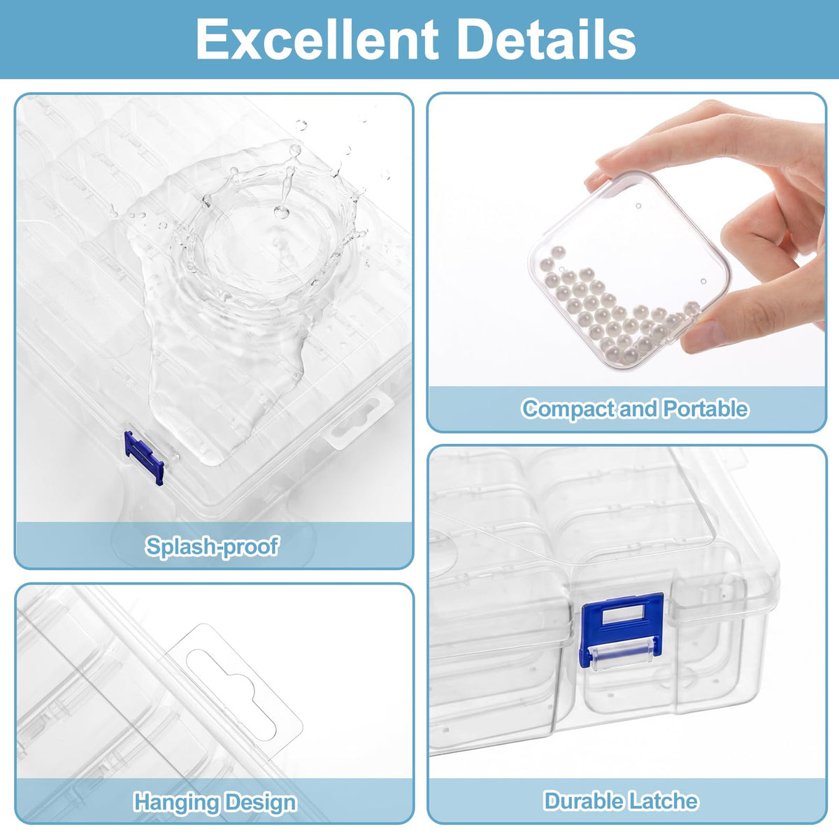 LINYAPRY Bead Organizer Box, 46 Pcs Small Bead Organizers and Storage Plastic Cases - image 2
